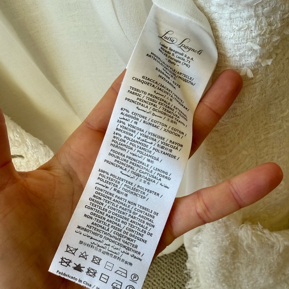 Luisa Spagnoli Tweed White Blazer Limited Edition Occasion Jacket Size 42EU - Picture 4 of 8